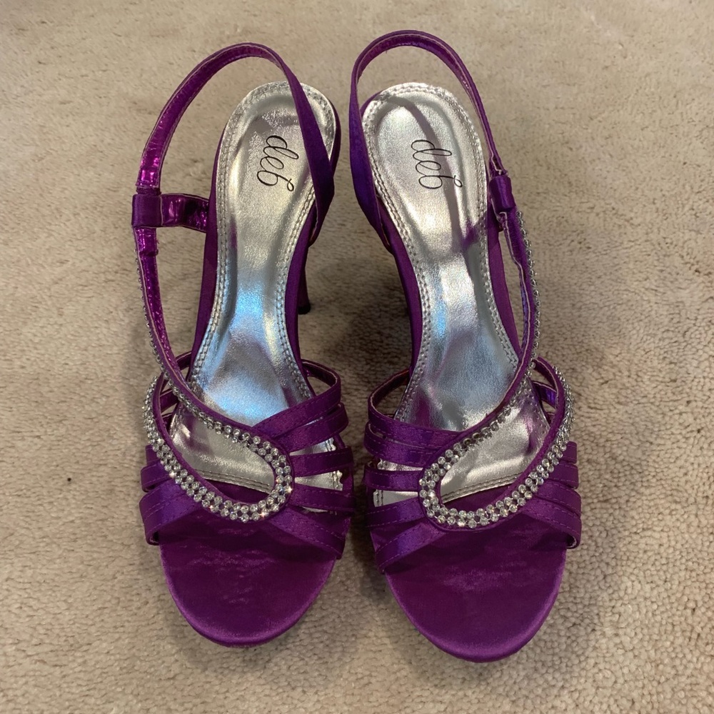 Deb formal purple heels with rhinestones